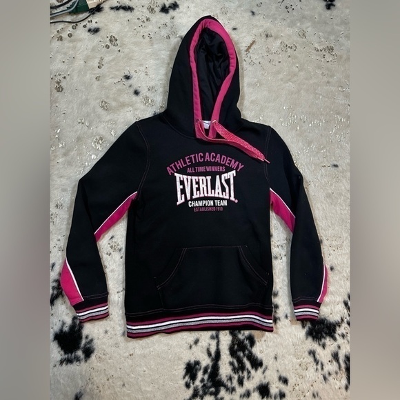 Everlast Other - Everlast Girl’s Black and Pink Logo Hoodie Size 10